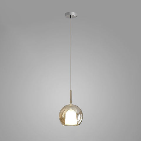 Round Glass Globe Pendant Light for Kitchen Islands and Dining Rooms