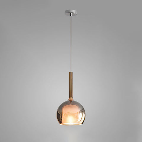 Round Glass Globe Pendant Light for Kitchen Islands and Dining Rooms