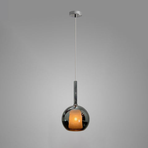 Round Glass Globe Pendant Light for Kitchen Islands and Dining Rooms