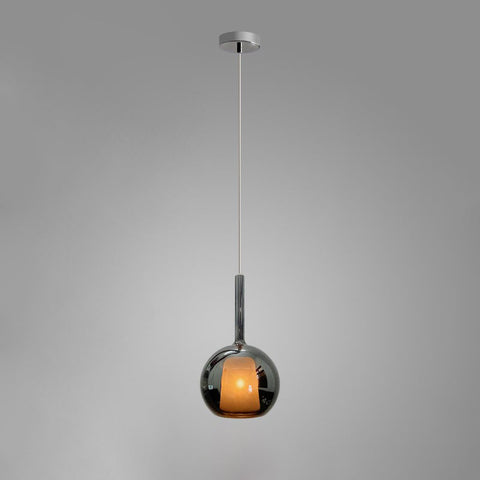 Round Glass Globe Pendant Light for Kitchen Islands and Dining Rooms