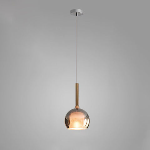 Round Glass Globe Pendant Light for Kitchen Islands and Dining Rooms