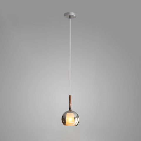 Round Glass Globe Pendant Light for Kitchen Islands and Dining Rooms