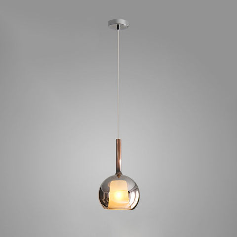 Round Glass Globe Pendant Light for Kitchen Islands and Dining Rooms