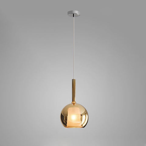 Round Glass Globe Pendant Light for Kitchen Islands and Dining Rooms