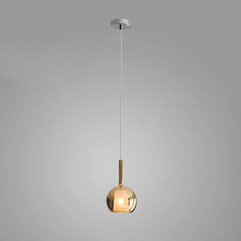 Round Glass Globe Pendant Light for Kitchen Islands and Dining Rooms