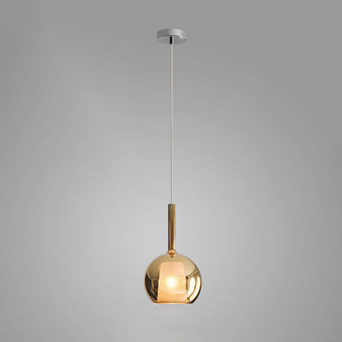 Round Glass Globe Pendant Light for Kitchen Islands and Dining Rooms