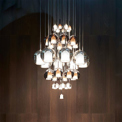 Round Glass Globe Pendant Light for Kitchen Islands and Dining Rooms