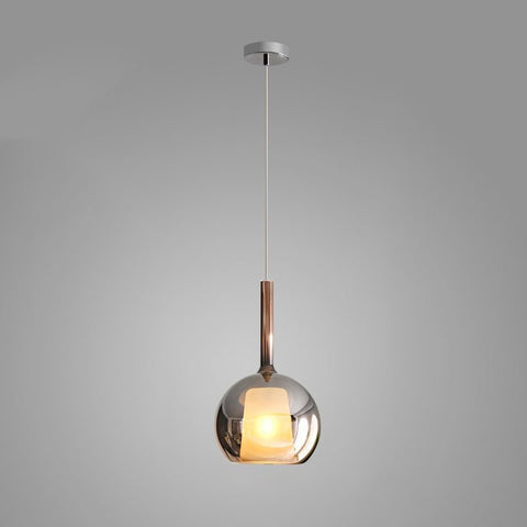 Round Glass Globe Pendant Light for Kitchen Islands and Dining Rooms