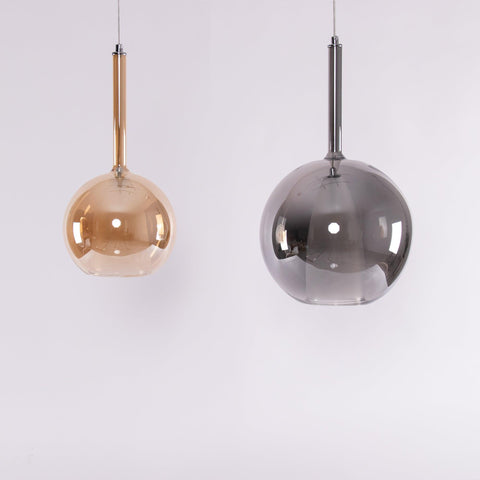 Round Glass Globe Pendant Light for Kitchen Islands and Dining Rooms