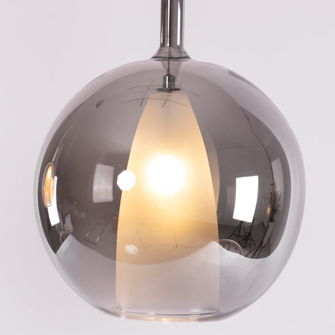 Round Glass Globe Pendant Light for Kitchen Islands and Dining Rooms