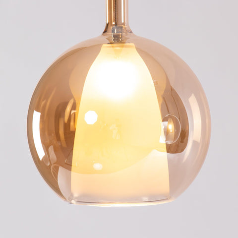 Round Glass Globe Pendant Light for Kitchen Islands and Dining Rooms