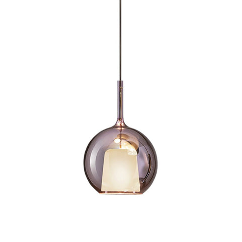 Round Glass Globe Pendant Light for Kitchen Islands and Dining Rooms