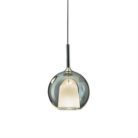 Round Glass Globe Pendant Light for Kitchen Islands and Dining Rooms