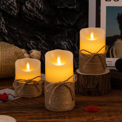Realistic Flameless LED Candle Set with Flickering Flame Effect for Home Decor