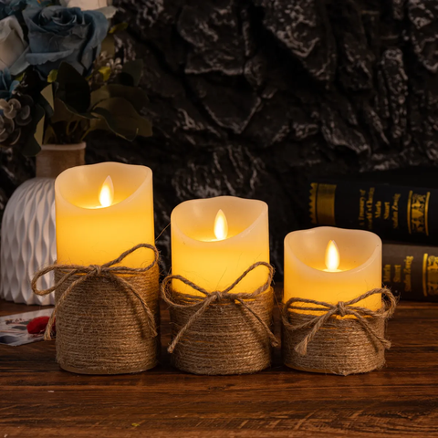 Realistic Flameless LED Candle Set with Flickering Flame Effect for Home Decor