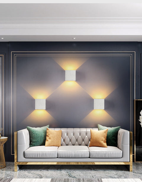 Square LED Wall Light with Up-and-Down Illumination