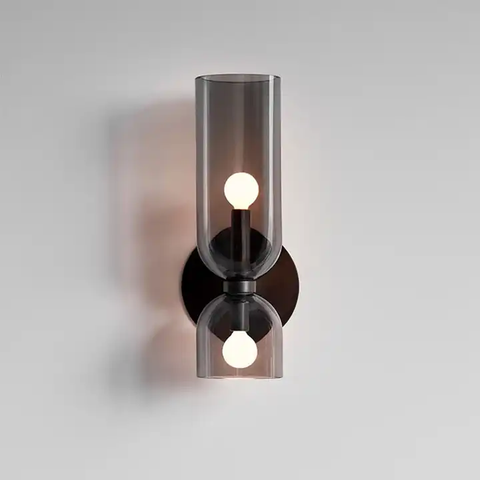 Double Glass Cylinder Wall Sconce for Bedroom and Dining Lighting