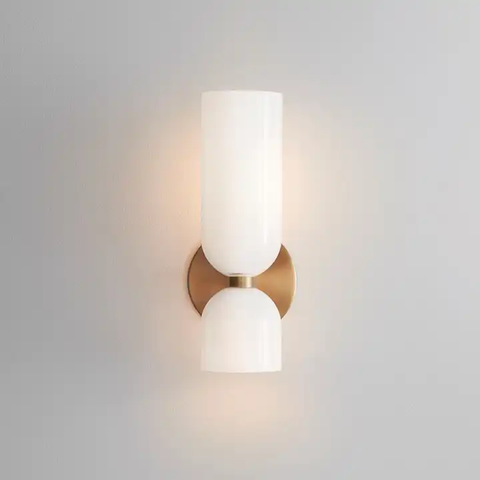 Double Glass Cylinder Wall Sconce for Bedroom and Dining Lighting