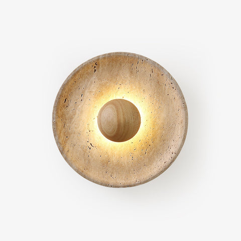 Travertine Halo LED Wall Light for Bedroom and Living Room Decor