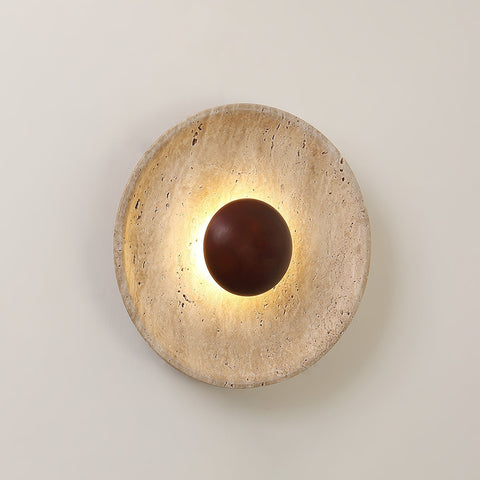 Travertine Halo LED Wall Light for Bedroom and Living Room Decor