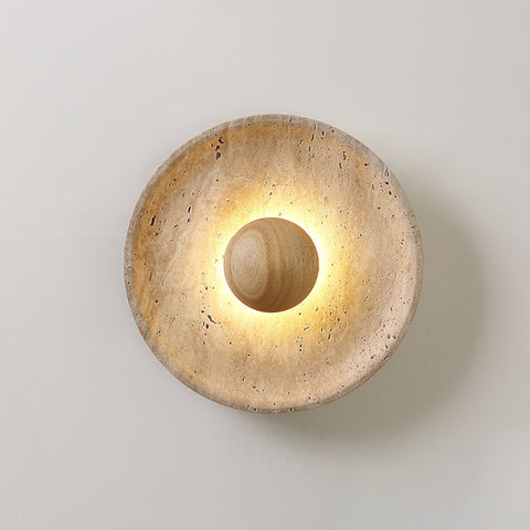 Travertine Halo LED Wall Light for Bedroom and Living Room Decor