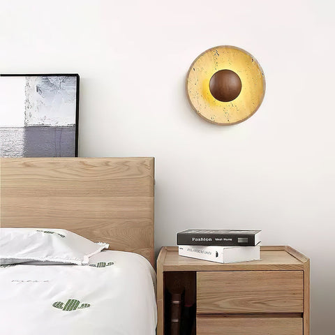 Travertine Halo LED Wall Light for Bedroom and Living Room Decor