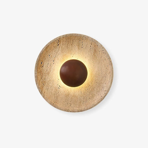 Travertine Halo LED Wall Light for Bedroom and Living Room Decor