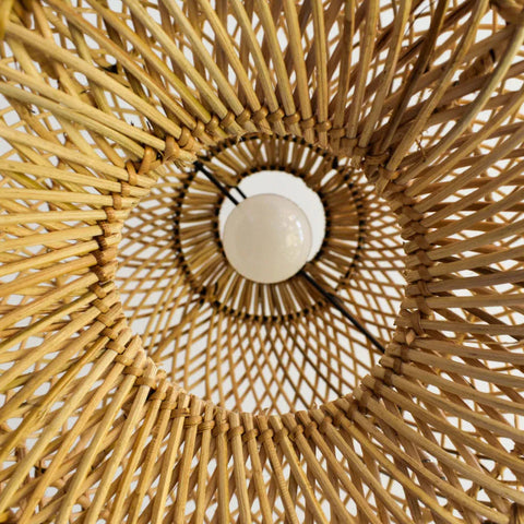 Woven Rattan Basket Pendant Light