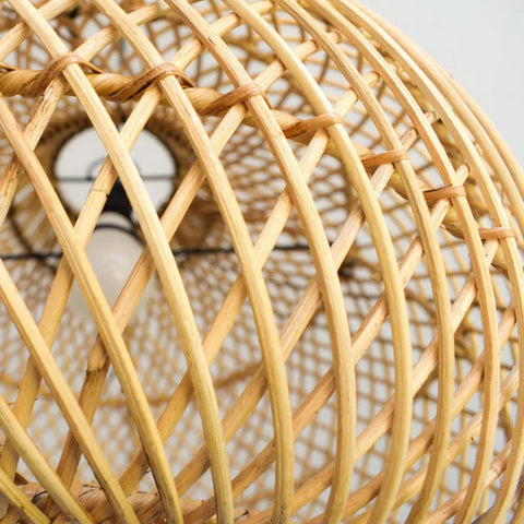 Woven Rattan Basket Pendant Light
