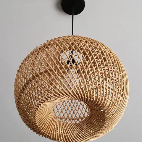 Woven Rattan Basket Pendant Light