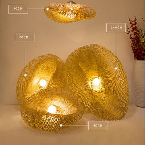 Handwoven Bamboo Pendant Light for Bohemian Dining and Living Rooms