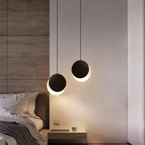 Two-tone Orb Pendant Light with Round Two-tone Orbs