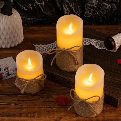 Realistic Flameless LED Candle Set with Flickering Flame Effect for Home Decor