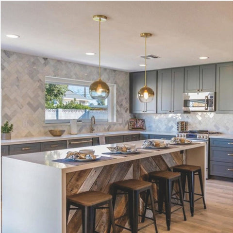 Modern Glass Globe Pendant Light for Dining Rooms and Kitchen Islands