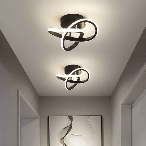 Interlocking Ring LED Flush Mount Ceiling Light with 3 Light Modes