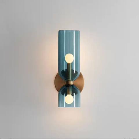 Double Glass Cylinder Wall Sconce for Bedroom and Dining Lighting