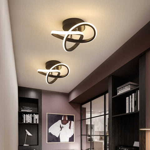 Interlocking Ring LED Flush Mount Ceiling Light with 3 Light Modes
