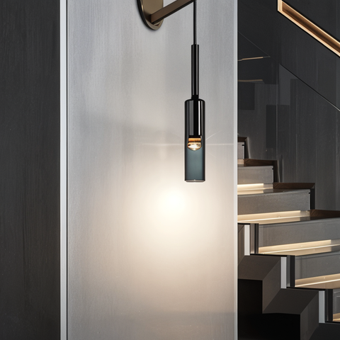 Slim Glass Wall Light with Metal Details and Modern Minimalist Design