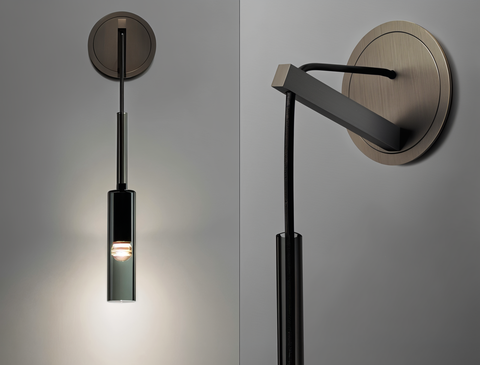 Slim Glass Wall Light with Metal Details and Modern Minimalist Design