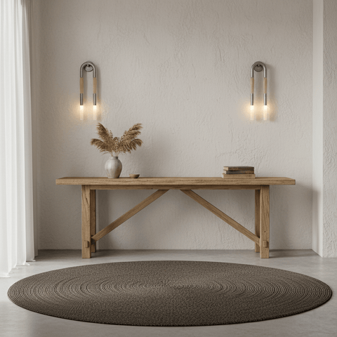 Sculptural Horsehair Wall Lamp with Metal Frame