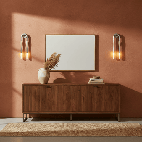 Sculptural Horsehair Wall Lamp with Metal Frame