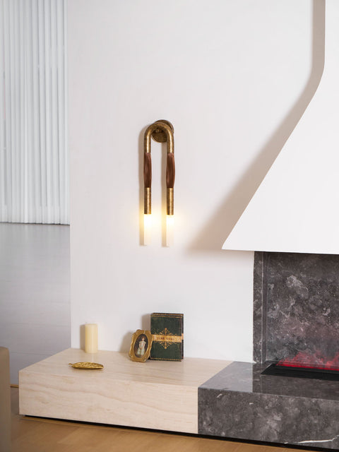Sculptural Horsehair Wall Lamp with Metal Frame