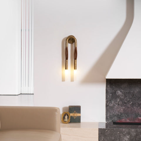 Sculptural Horsehair Wall Lamp with Metal Frame