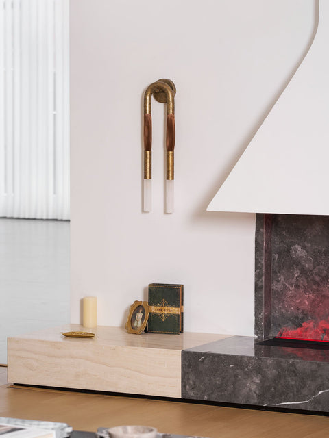 Sculptural Horsehair Wall Lamp with Metal Frame