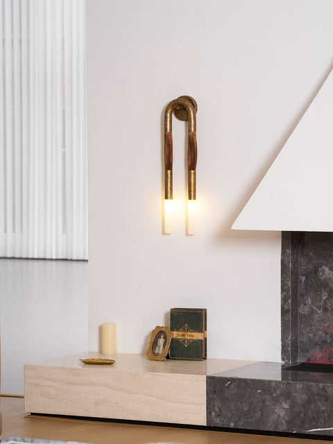 Sculptural Horsehair Wall Lamp with Metal Frame