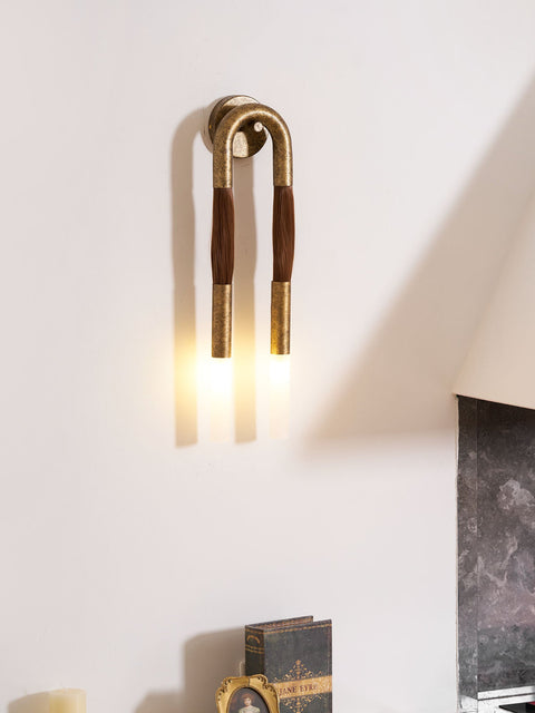 Sculptural Horsehair Wall Lamp with Metal Frame