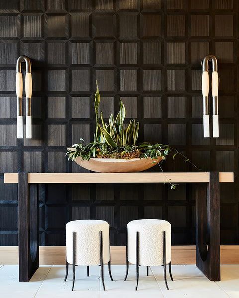Sculptural Horsehair Wall Lamp with Metal Frame