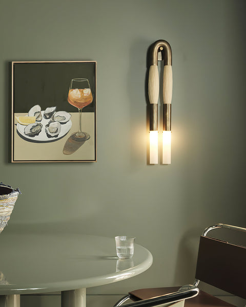 Sculptural Horsehair Wall Lamp with Metal Frame