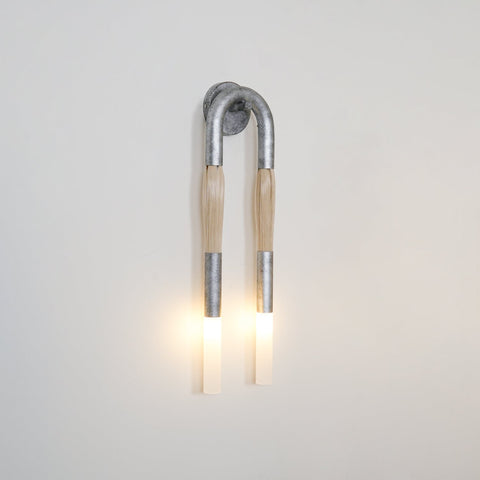 Sculptural Horsehair Wall Lamp with Metal Frame