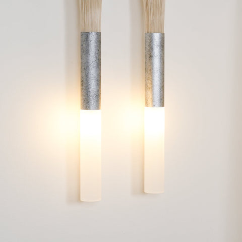 Sculptural Horsehair Wall Lamp with Metal Frame
